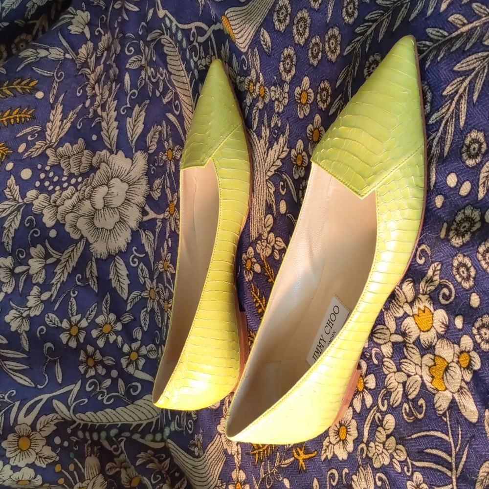 Jimmy Choo Pointed Python Flats - Picture 3 of 7